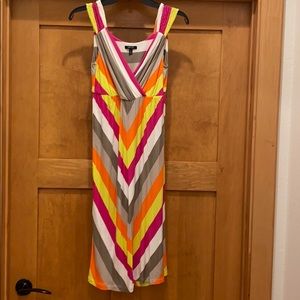 Chevron stripe faux wrap dress